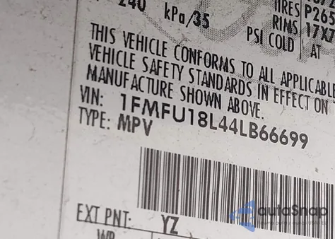 2004 Ford Expedition Eddie Bauer z USA, uszkodzony, nr VIN 1FMFU18L44LB66699